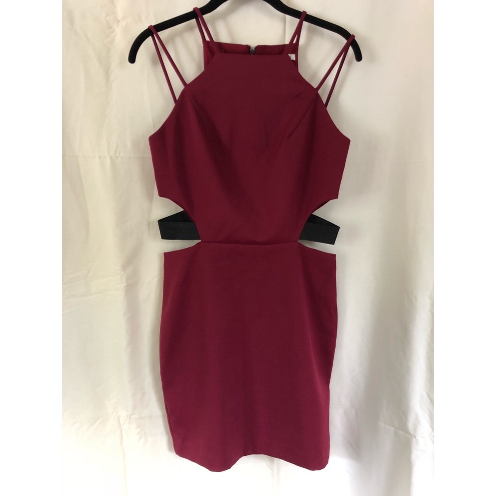 Endless Rose Burgandy Red Cutout Bodycon Dress
